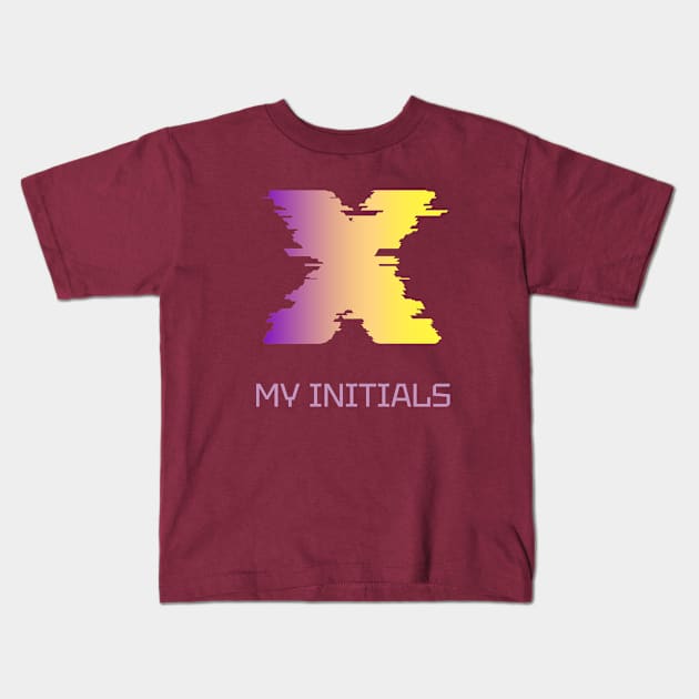 Letter X Initials Unique Name T-Shirt Kids T-Shirt by EKSU17